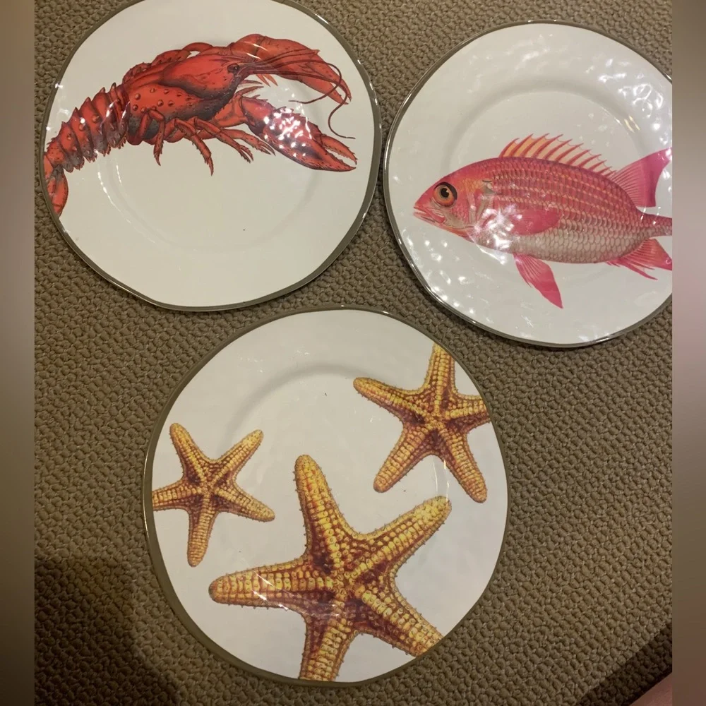 Three Pottery Barn plates